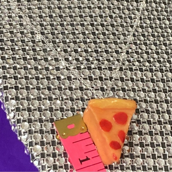 Pizza Sterling Silver 925 Necklace Kawaii Lolita Fast Food Cosplay Jewelry Egirl - Picture 3 of 5
